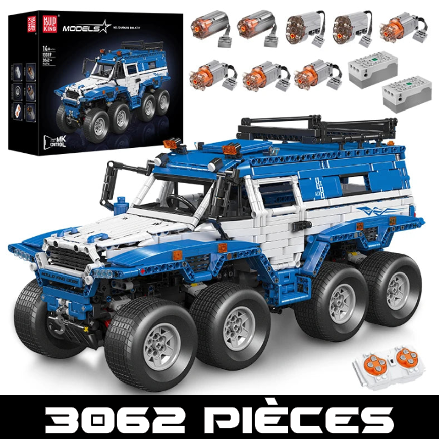 mabriq.fr - Avtoros Shaman 8x8 BLEU - Vue principale - Brique de construction - compatible autres