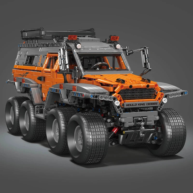 mabriq.fr - Avtoros Shaman 8x8 ORANGE - Vue trois quart avant - Brique de construction - compatible autres