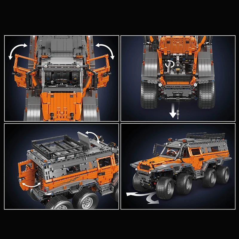 mabriq.fr - Avtoros Shaman 8x8 ORANGE - Fonctionnalités - Brique de construction - compatible autres