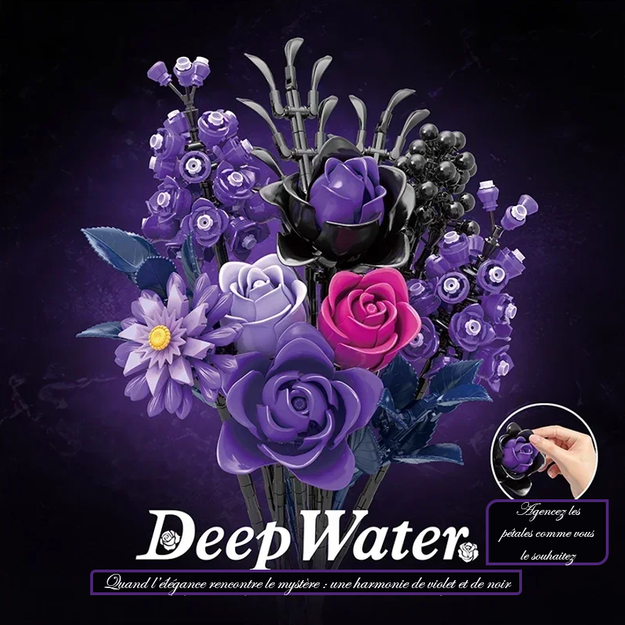 mabriq.fr - Bouquet Deep Water - Agencez les pétales - Brique de construction - compatible autres marques