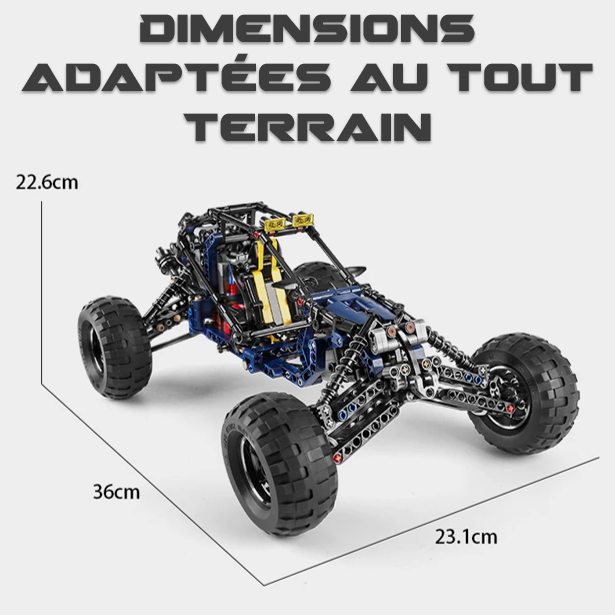 mabriq.fr - Buggy Lightning- Dimensions - Brique de construction - compatible autres marques