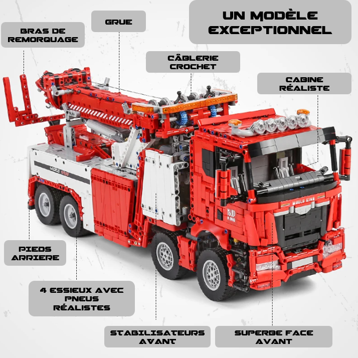 mabriq.fr - Dépanneuse grue rotator - Détails - Brique de construction - compatible autres marques
