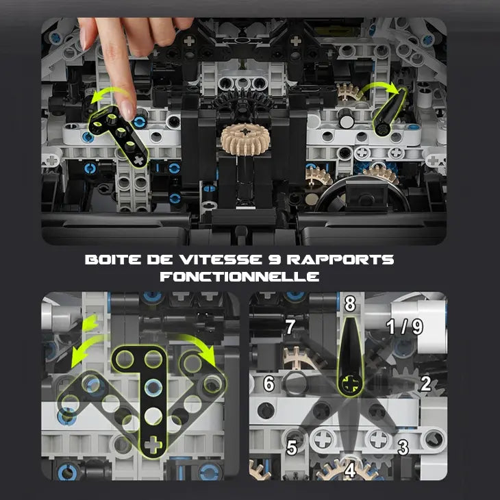 mabriq.fr - Fantasma Hypercar - Boite de vitesse - Brique de construction - compatible autres marques