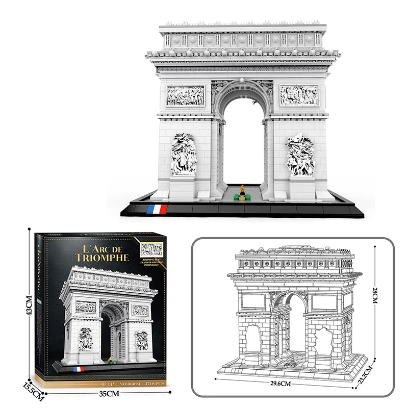 mabriq.fr - L'Arc de Triomphe- Mise en situation - Brique de construction - compatible autres marques