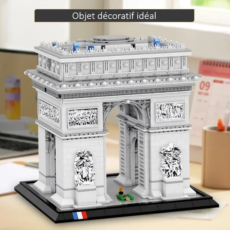 mabriq.fr - L'Arc de Triomphe- Mise en situation - Brique de construction - compatible autres marques