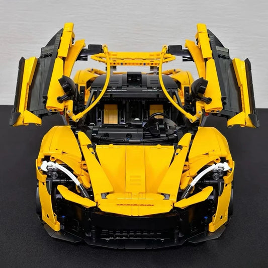 mabriq.fr - McLaren P1 - Vue face portes ouvertes - Brique de construction - compatible autres marques