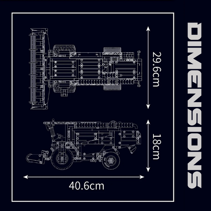 mabriq.fr - Moissonneuse batteuse - Dimensions - Brique de construction - compatible autres marques