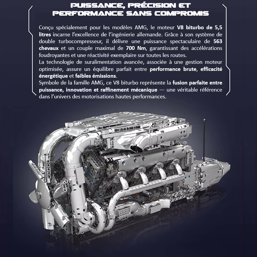 mabriq.fr - Moteur AMG V8 BITURBO - Contexte - Brique de construction - compatible autres marques