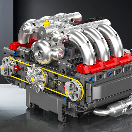 mabriq.fr -Moteur Boxer - Vue principale - Brique de construction - compatible autres marques