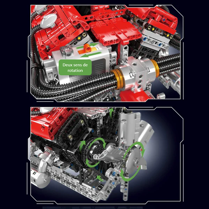mabriq.fr - Moteur V12 - Fonctionnement - Brique de construction - compatible autres marques