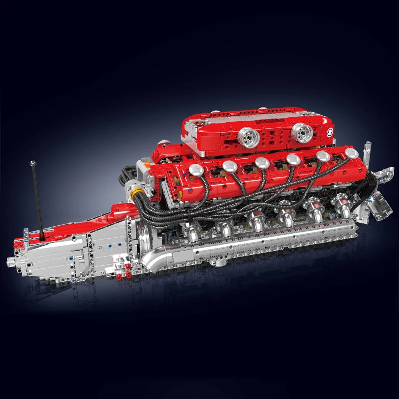 mabriq.fr - Moteur V12 - Vue principale - Brique de construction - compatible autres marques