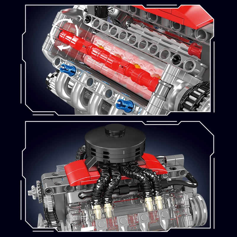 mabriq.fr - Moteur V8 LSX454 - Détails - Brique de construction - compatible autres marques
