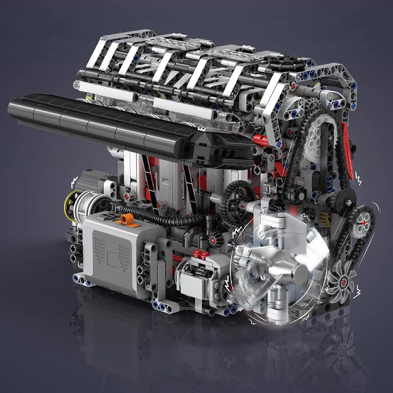 mabriq.fr - Moteur L4- En mouvement - Brique de construction - compatible autres marques