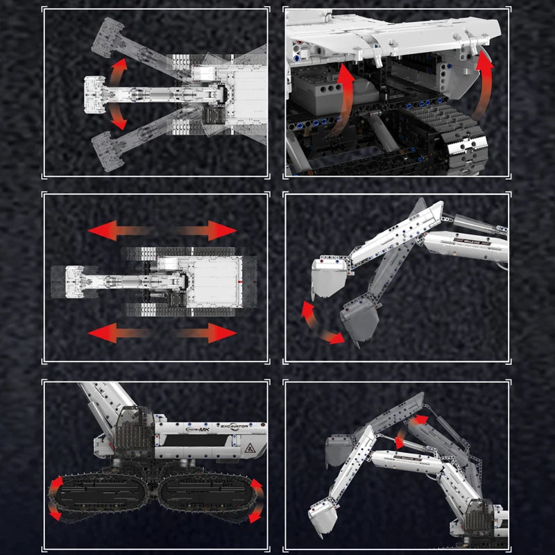 mabriq.fr - Pelleteuse futuriste - Détails 1 - Brique de construction - compatible autres marques