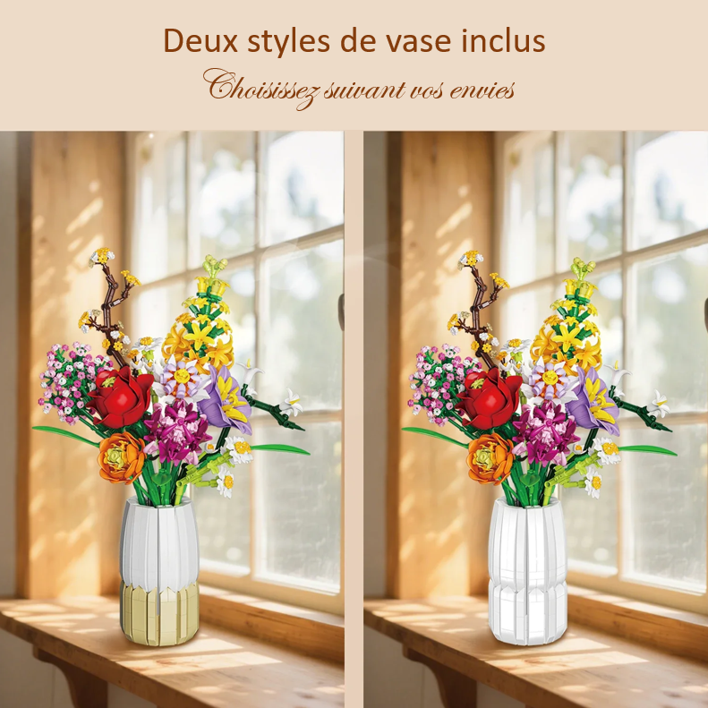 mabriq.fr - Printemps - Deux styles de vase inclus - Brique de construction - compatible autres marques