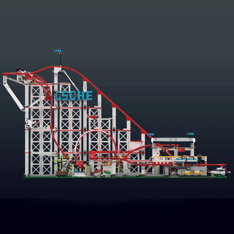 mabriq.fr - Roller Coaster- Vue côté - Brique de construction - compatible autres marques