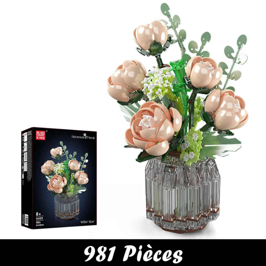 mabriq.fr - Roses pastelles - Vue générale - Brique de construction - compatible autres