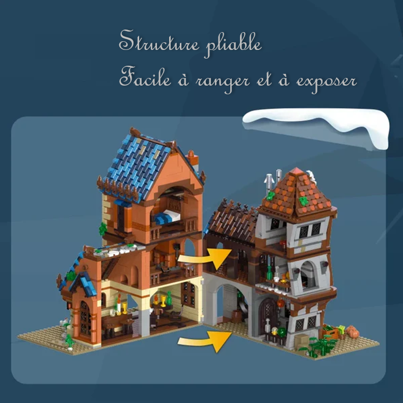 mabriq.fr - Taverne médiévale - Structure pliable - Brique de construction - compatible autres marques