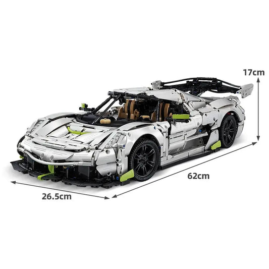 mabriq.fr - Fantasma Hypercar - Dimensions - Brique de construction - compatible autres marques