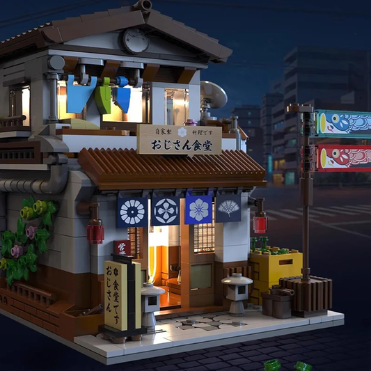 mabriq.fr -Restaurant japonais - Vue de nuit - Brique de construction - compatible autres marques
