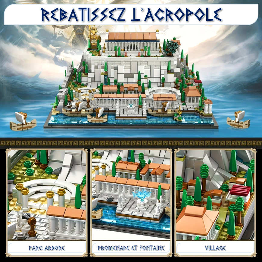 mabriq.fr - l'Acropole - Détails 1 - Brique de construction - compatible autres marques