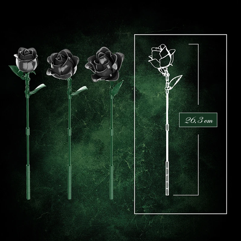 mabriq.fr - Bouquet Dark Kiss - Dimensions - Brique de construction - compatible autres marques