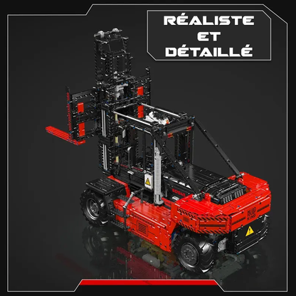 mabriq.fr - Chariot élévateur - Vue trois quart arrière - Brique de construction - compatible autres marques