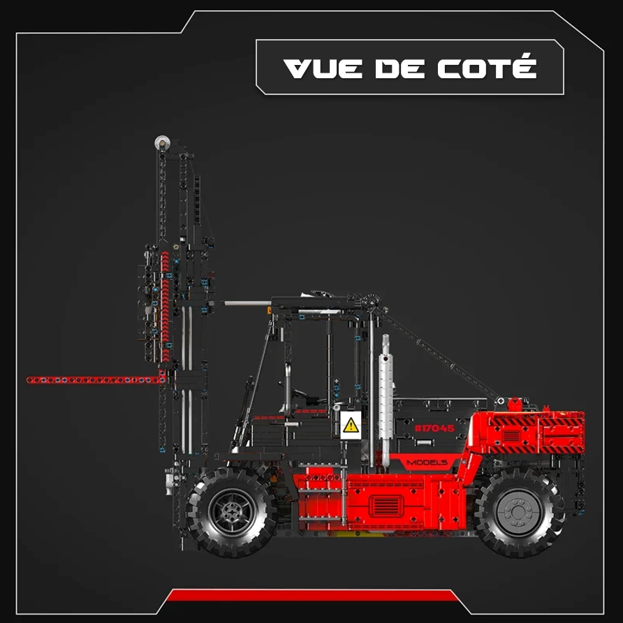mabriq.fr - Chariot élévateur - Vue de côté - Brique de construction - compatible autres marques