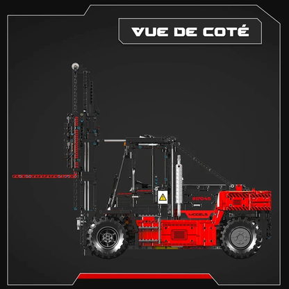 mabriq.fr - Chariot élévateur - Vue de côté - Brique de construction - compatible autres marques
