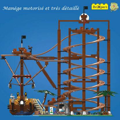 mabriq.fr - Coaster Pirate - Vue de côté - Brique de construction - compatible autres marques