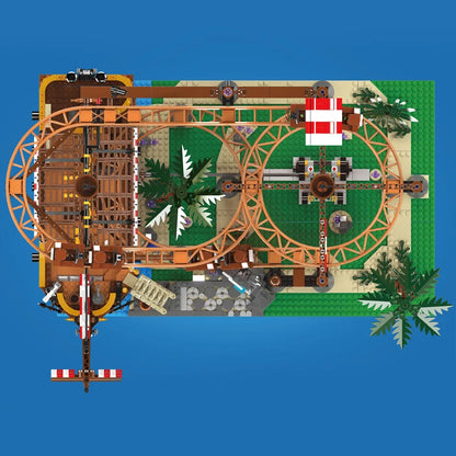 mabriq.fr - Coaster Pirate - Vue de dessus - Brique de construction - compatible autres marques