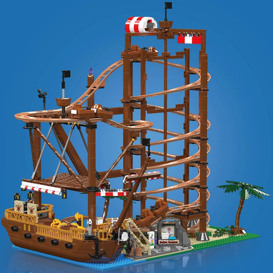mabriq.fr - Coaster Pirate - Vue trois quart - Brique de construction - compatible autres marques