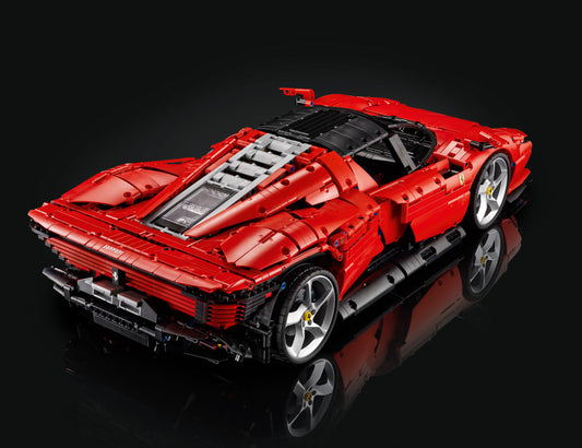 mabriq.fr - Ferrari Daytona - Vue arrière trois quart - Brique de construction - compatible autres marques