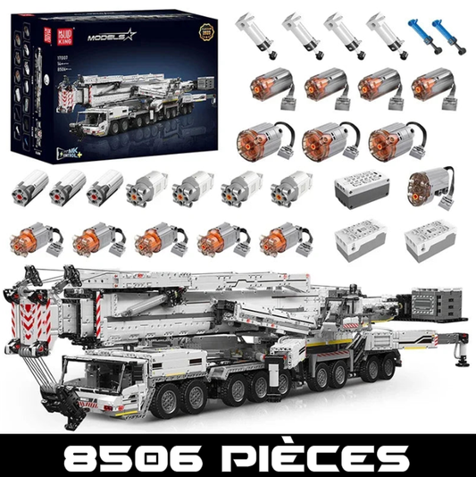 mabriq.fr - Grue mobile Liebherr LTM 11200 GRISE - Vue principale - Brique de construction - compatible autres marques