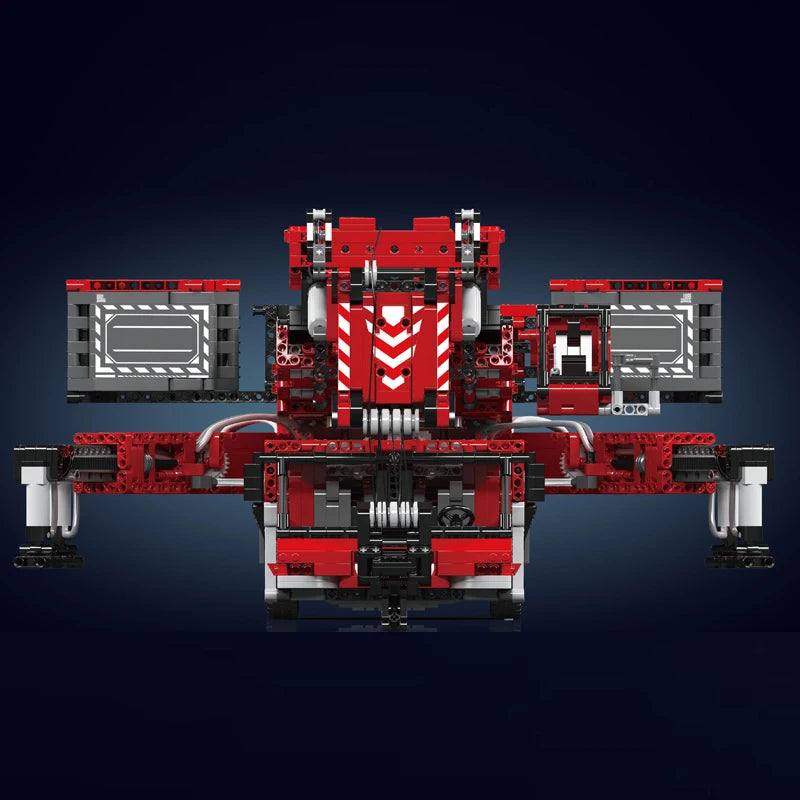 mabriq.fr - Grue mobile Liebherr LTM 11200 ROUGE - Vue arrière - Brique de construction - compatible autres marques