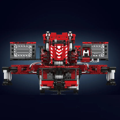 mabriq.fr - Grue mobile Liebherr LTM 11200 ROUGE - Vue arrière - Brique de construction - compatible autres marques