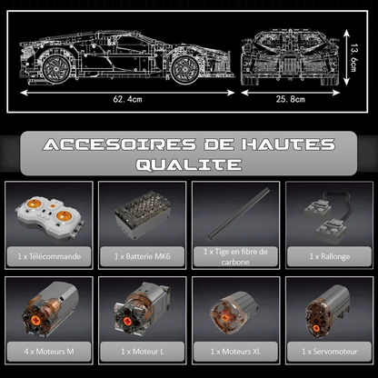 mabriq.fr - La Voiture Noire - Accessoires et Dimensions - Brique de construction - compatible autres marques