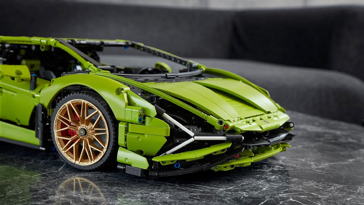 mabriq.fr - Lamborghini Sian - Vue avant proche - Brique de construction - compatible autres marques