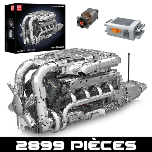 mabriq.fr - Moteur AMG V8 BITURBO - Vue principale - Brique de construction - compatible autres marques