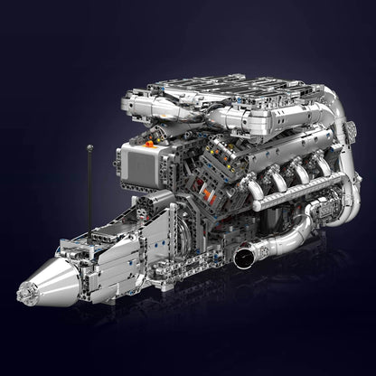 mabriq.fr - Moteur AMG V8 BITURBO - Vue trois quart arrière - Brique de construction - compatible autres marques