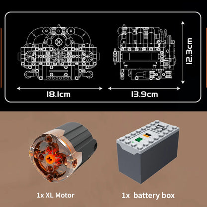 mabriq.fr -Moteur Boxer - Dimensions et accessoires - Brique de construction - compatible autres marques