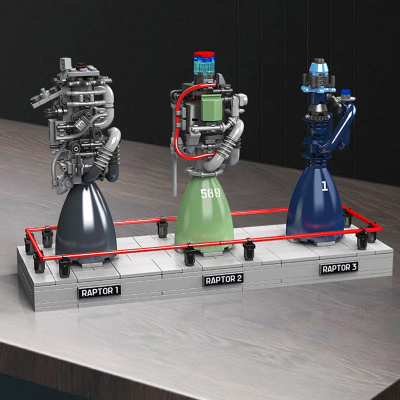 mabriq.fr - Moteur Raptor SpaceX - Vue de gauche - Brique de construction - compatible autres marques