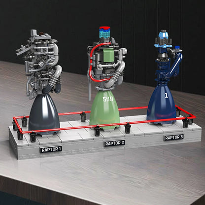 mabriq.fr - Moteur Raptor SpaceX - Vue de gauche - Brique de construction - compatible autres marques