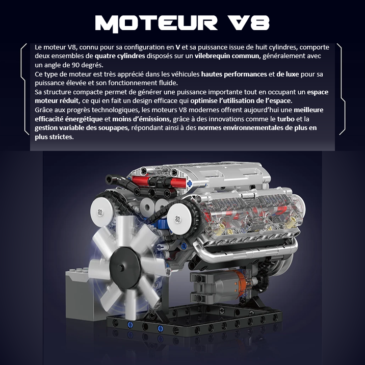 mabriq.fr - Moteur V8 - Contexte - Brique de construction - compatible autres marques