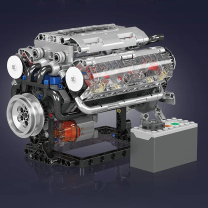 mabriq.fr - Moteur V8 - Vue arrière - Brique de construction - compatible autres marques