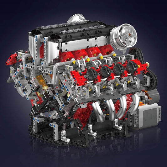 mabriq.fr - Moteur V8 F488 - Vue principale - Brique de construction - compatible autres marques