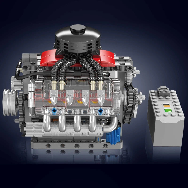 mabriq.fr - Moteur V8 LSX454 - Vue de côté - Brique de construction - compatible autres marques