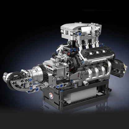 mabriq.fr - Moteur V8 Supercar - Vue Trois Quart Avant- Brique de construction - compatible autres marques