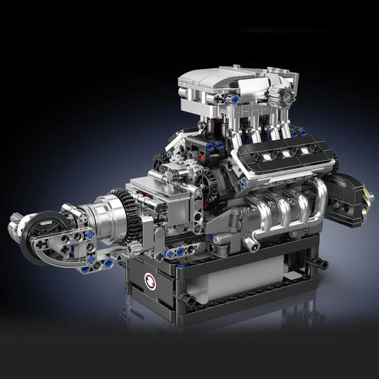 mabriq.fr - Moteur V8 Supercar - Vue Trois Quart Avant- Brique de construction - compatible autres marques