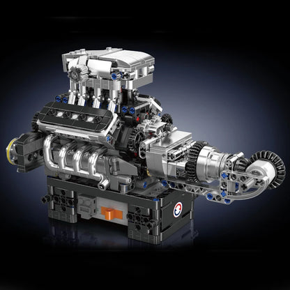 mabriq.fr - Moteur V8 Supercar - Vue Trois Quart Avant 2 - Brique de construction - compatible autres marques